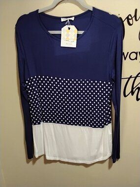 Sweet Journey Women's Long Sleeve Slinky Knit Colorblock Top NWT Size S🛍️